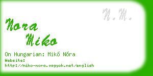 nora miko business card