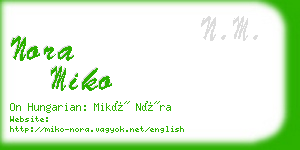 nora miko business card